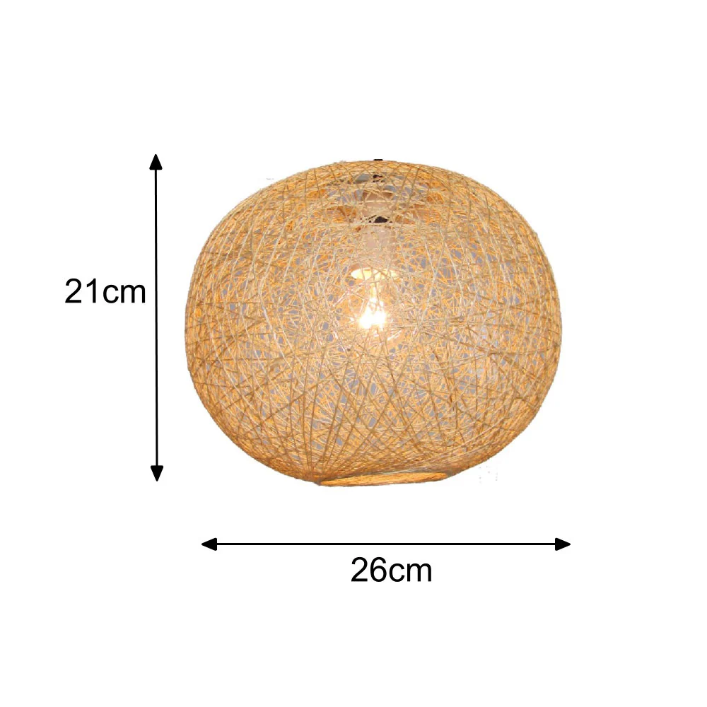 Natural Woven String Ball Vintage Retro Easy Fit Round Globe Pendant Shade 25cm - Image 4