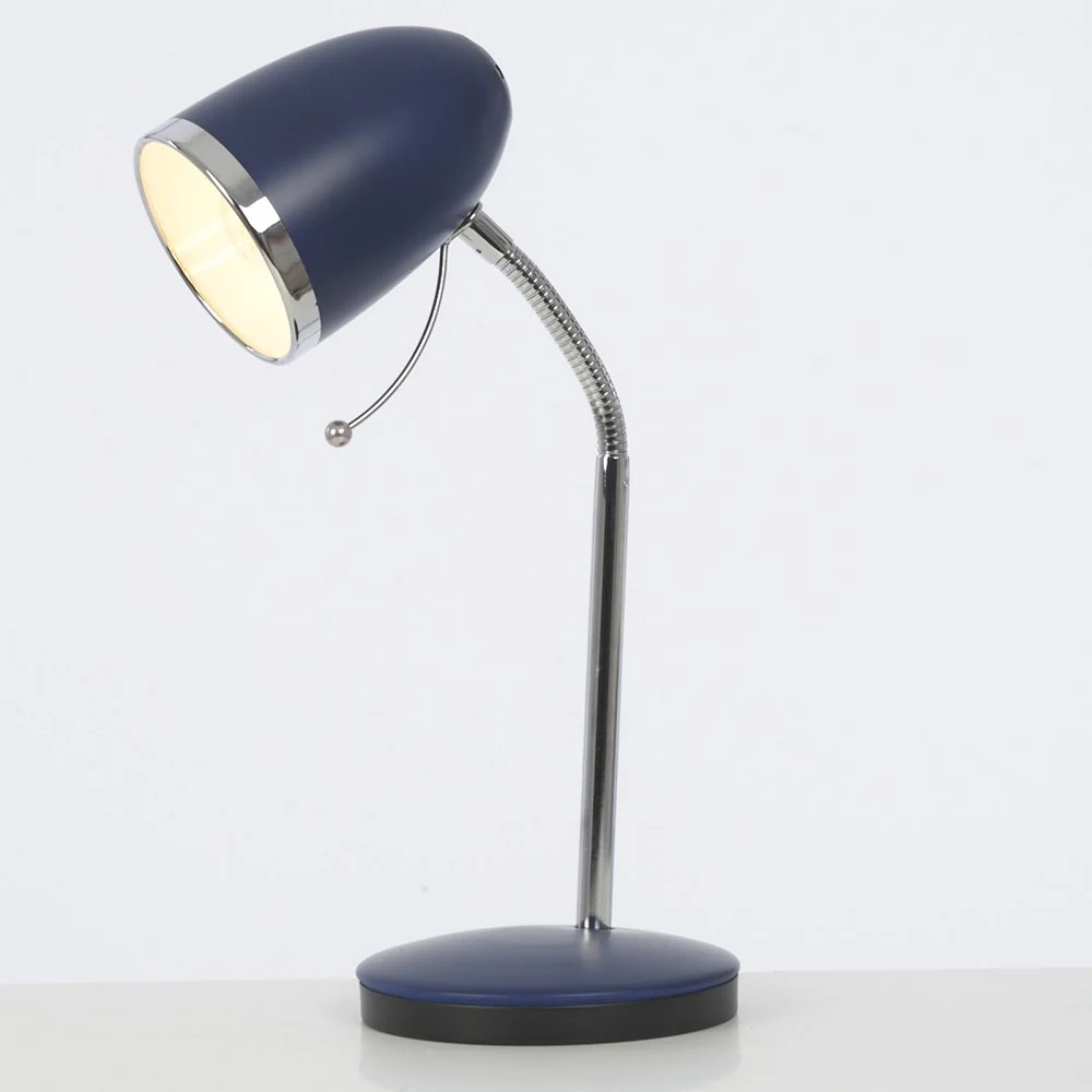 Navy Blue Modern Retro Flexible Dome Head Table Desk Lamp 32cm - Image 2