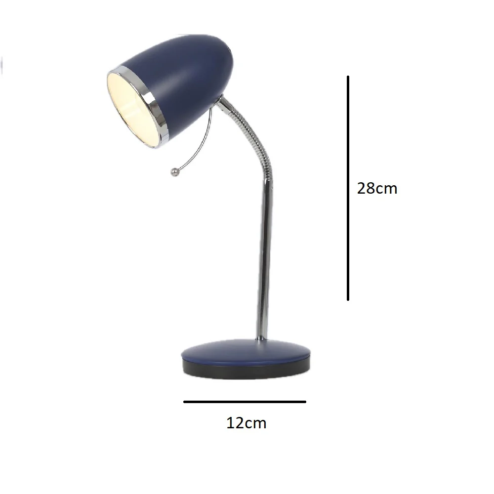 Navy Blue Modern Retro Flexible Dome Head Table Desk Lamp 32cm - Image 4