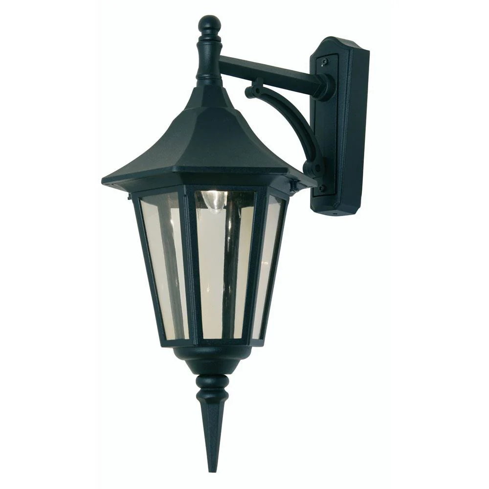 Oaks 191 DN BK Cardinal Black Outdoor Vintage Down Lantern Wall Light