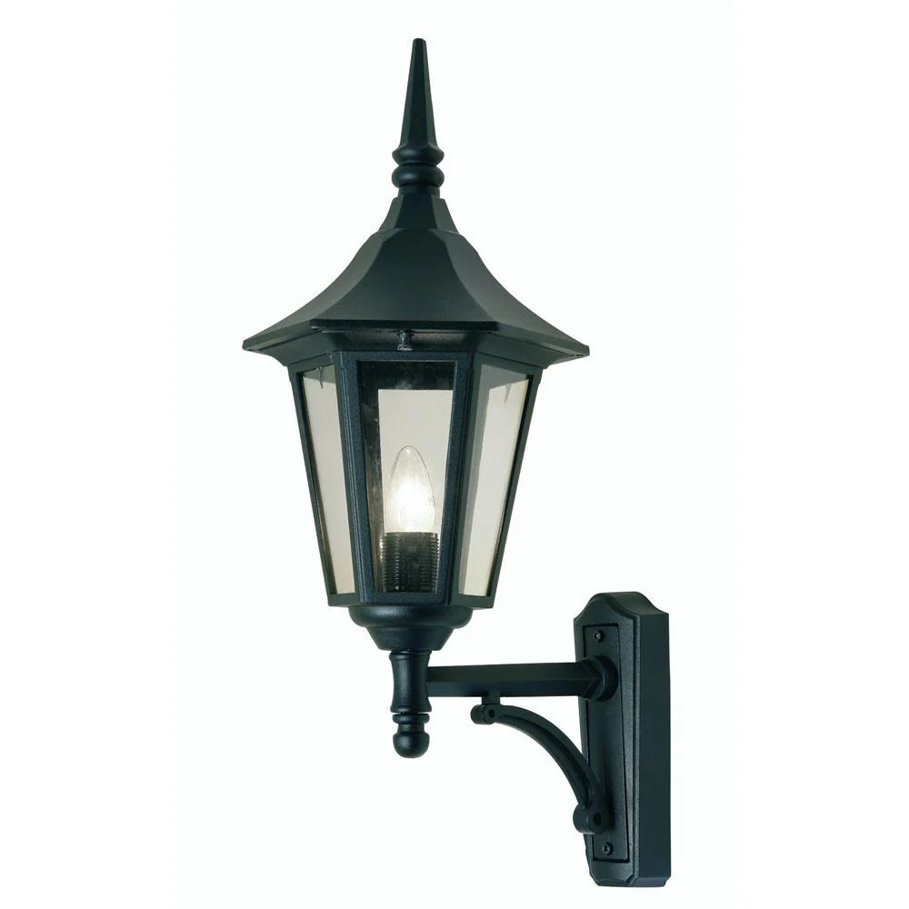Oaks 191 UP BK Cardinal Black Outdoor Vintage Up Lantern Wall Light