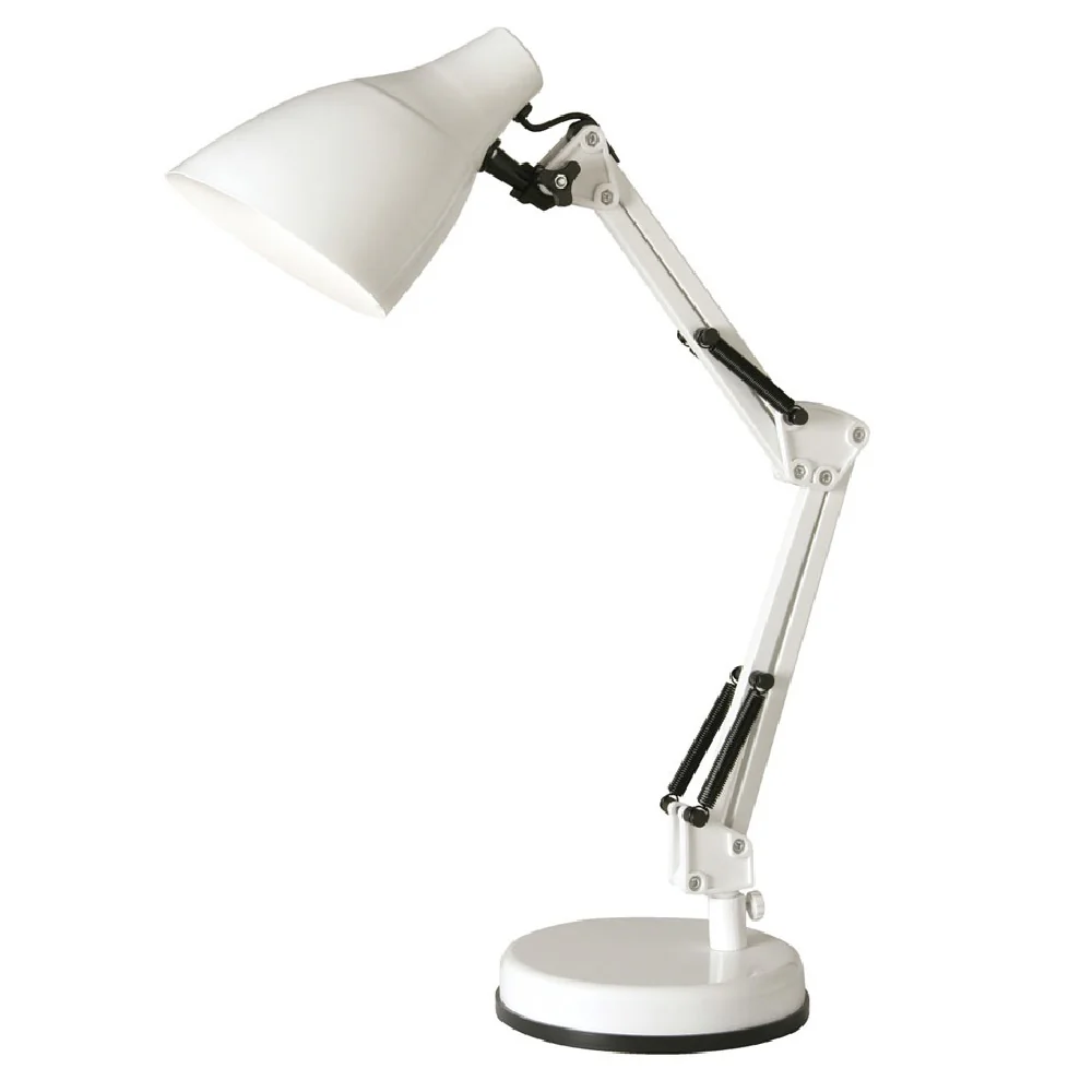 Oaks 3920 TL WH White Vintage Retro Fully Adjustable Table Desk Lamp 475mm