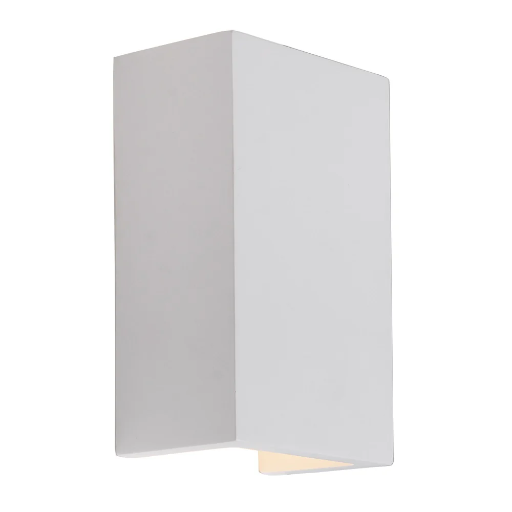 Oaks 8429 WH Siku White Gypsum Modern Up & Down Rectangular Wall Light 18cm