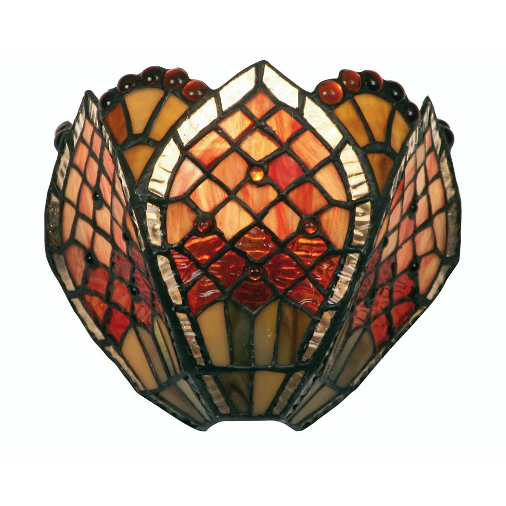 Oaks OT 1318 WB Orsino Tiffany Glass Vintage Up Wall Light