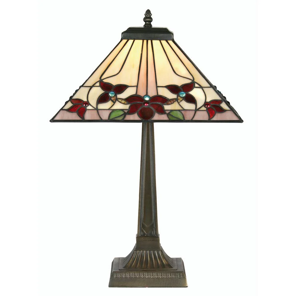Oaks OT 3589/14 TL Camillo Tiffany Glass Vintage Table Lamp 54cm