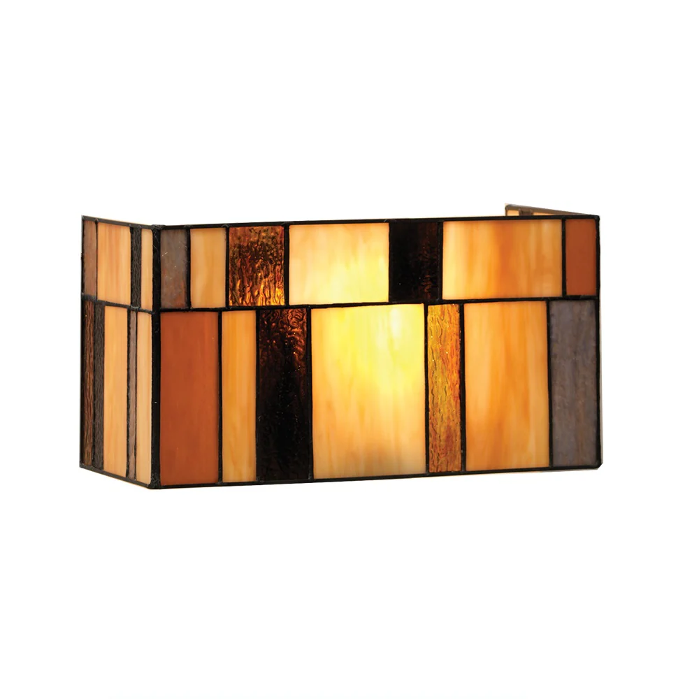 Oaks OT 8350 WB Osrick Tiffany Glass Vintage Square Up Wall Light