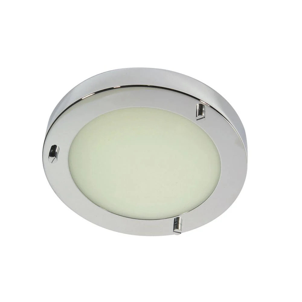 Oaks RONDO CH Rondo Polished Chrome Bathroom Modern Round Flush Light 185mm