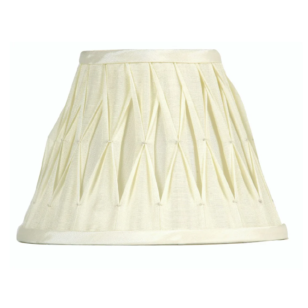 Oaks S601/5 IV Ivory 5" Sutlej Silk Piched Pleat Clip On Lamp Shade