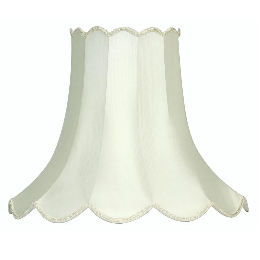 Oaks S701/12 IV Ivory 12" Faux Silk Scalloped Lamp Shade