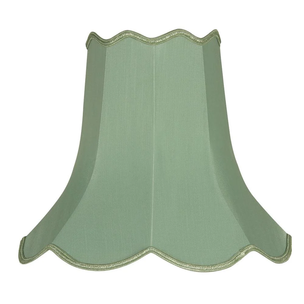 Oaks S701/12 SE Sage Green 12" Faux Silk Scalloped Lamp Shade