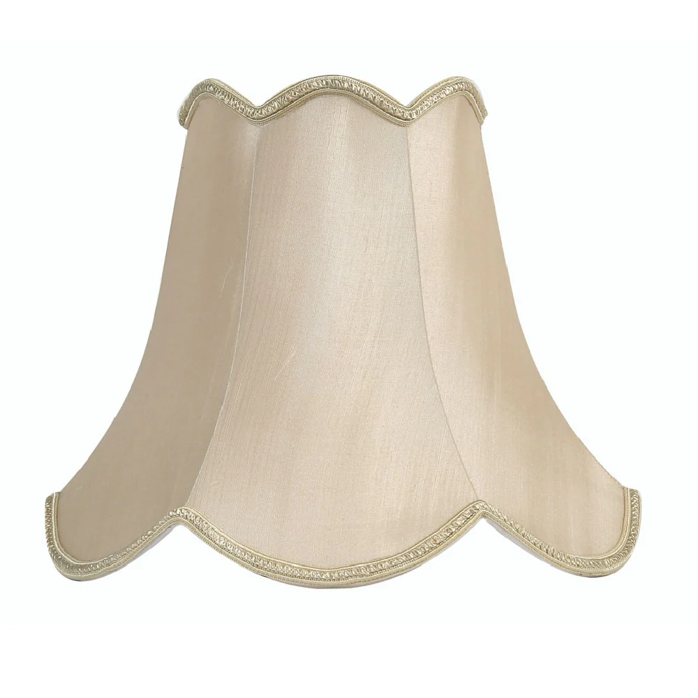 Oaks S701/14 SA Sand 14" Faux Silk Scalloped Lamp Shade