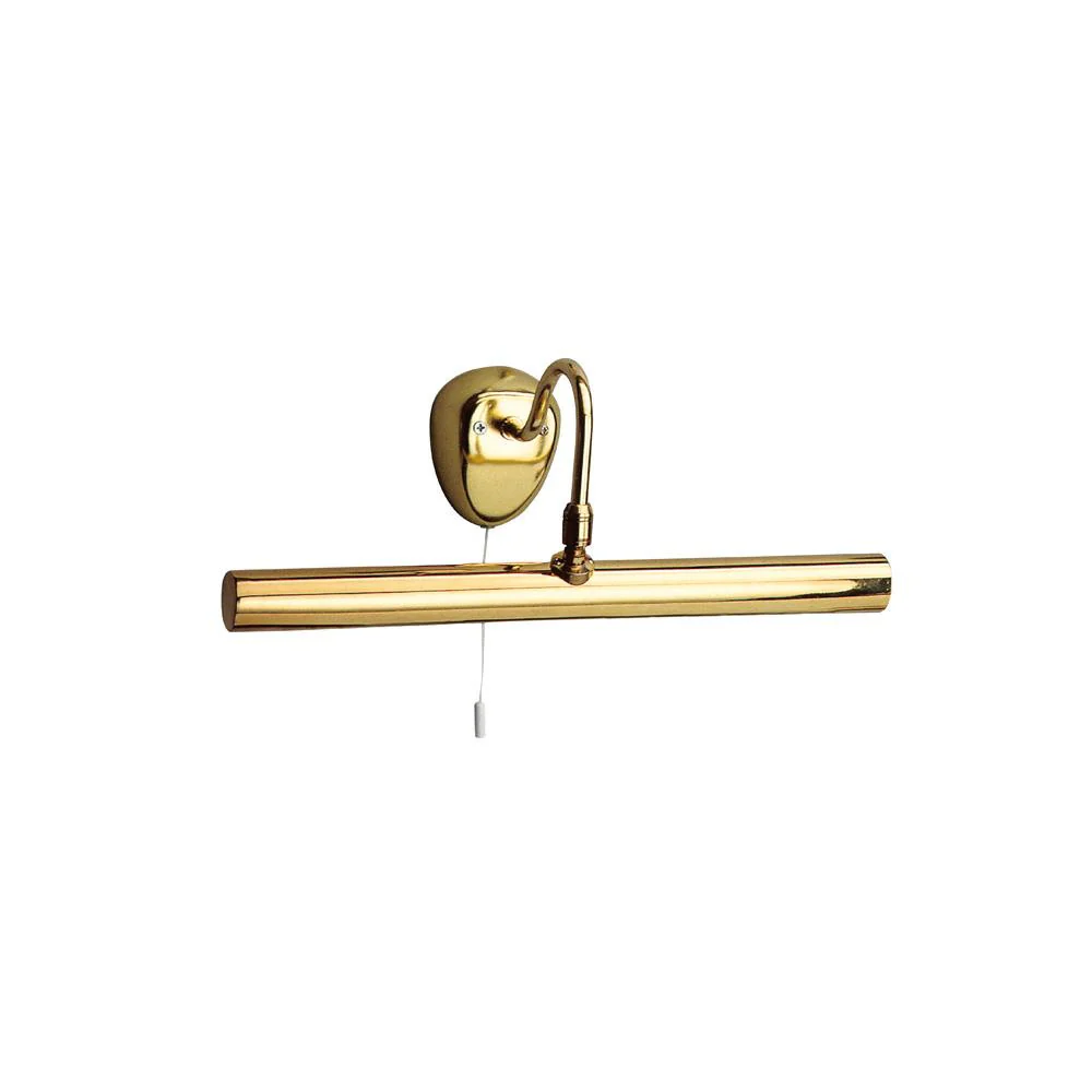 Polished Brass 2 Lamp Traditional Switched Adjustable Picture Light 360mm