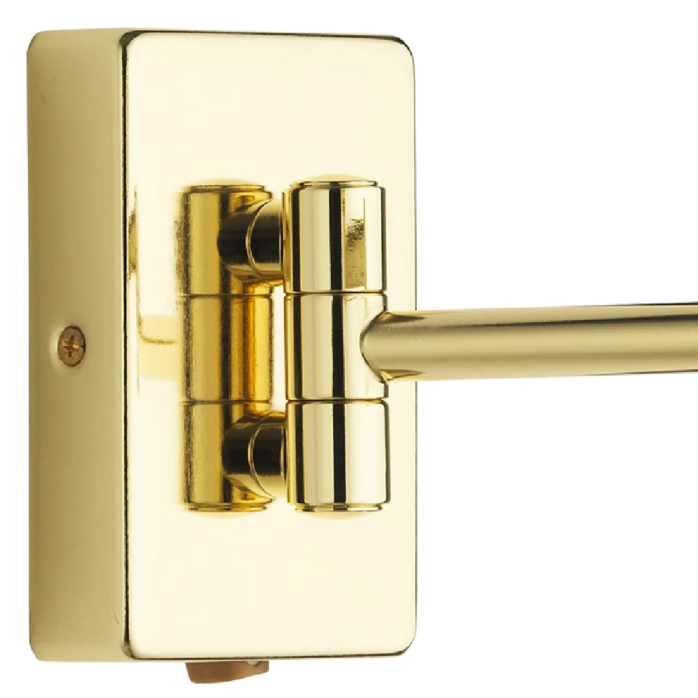Polished Brass Vintage Switched Double Swing Arm Wall Light Bracket - Image 2