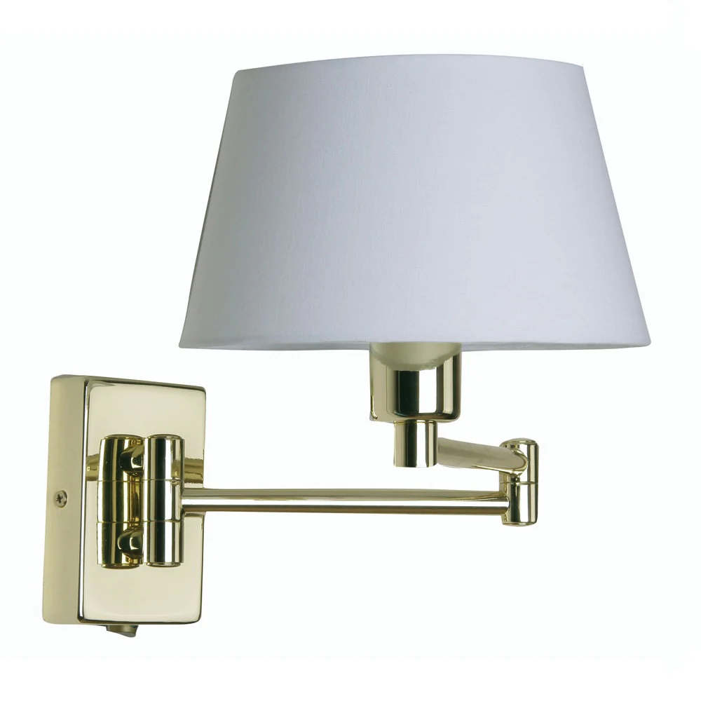 Polished Brass Vintage Switched Double Swing Arm Wall Light Bracket - Image 4