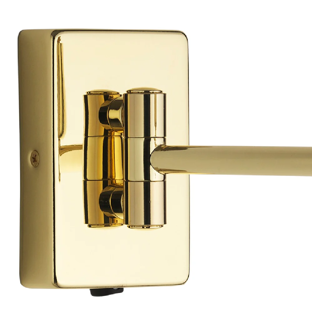Polished Brass Vintage Switched Swing Arm Wall Light Bracket - Image 2