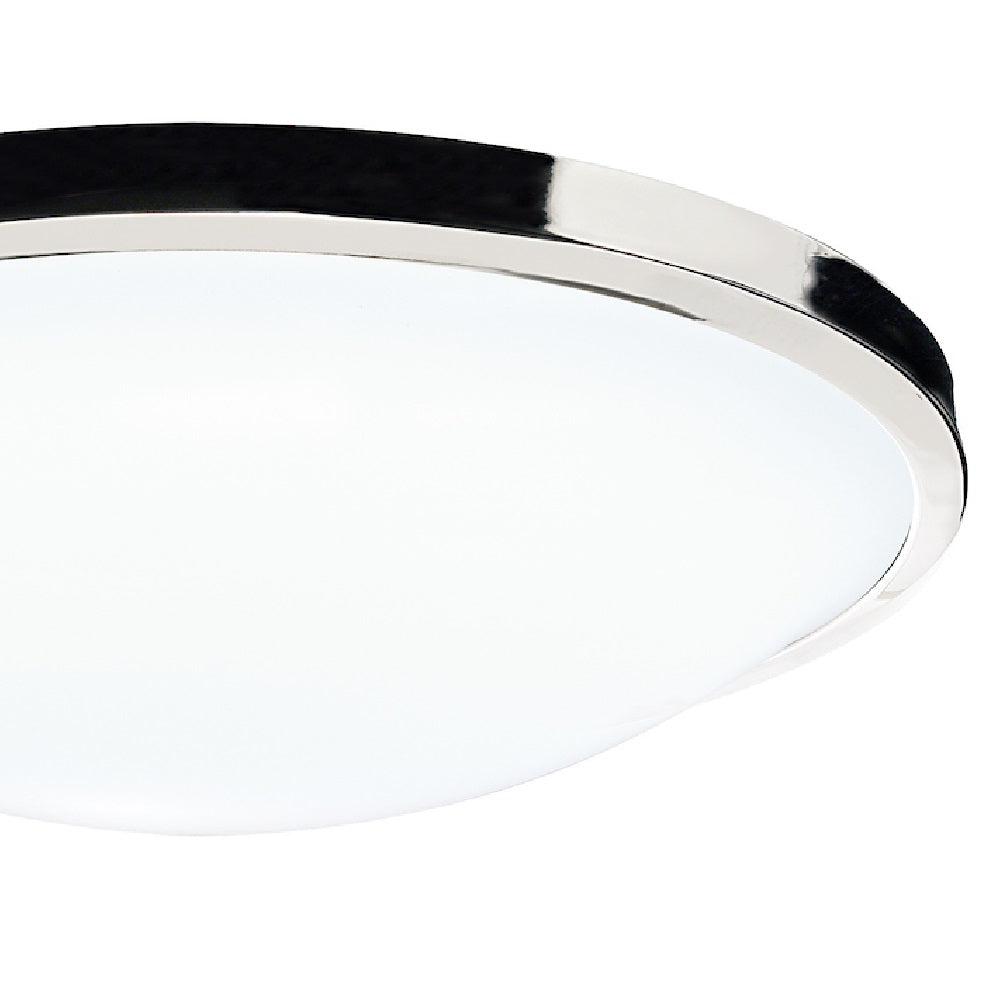 Polished Chrome Bathroom Modern Round Flush Ceiling Light 26cm - Image 2