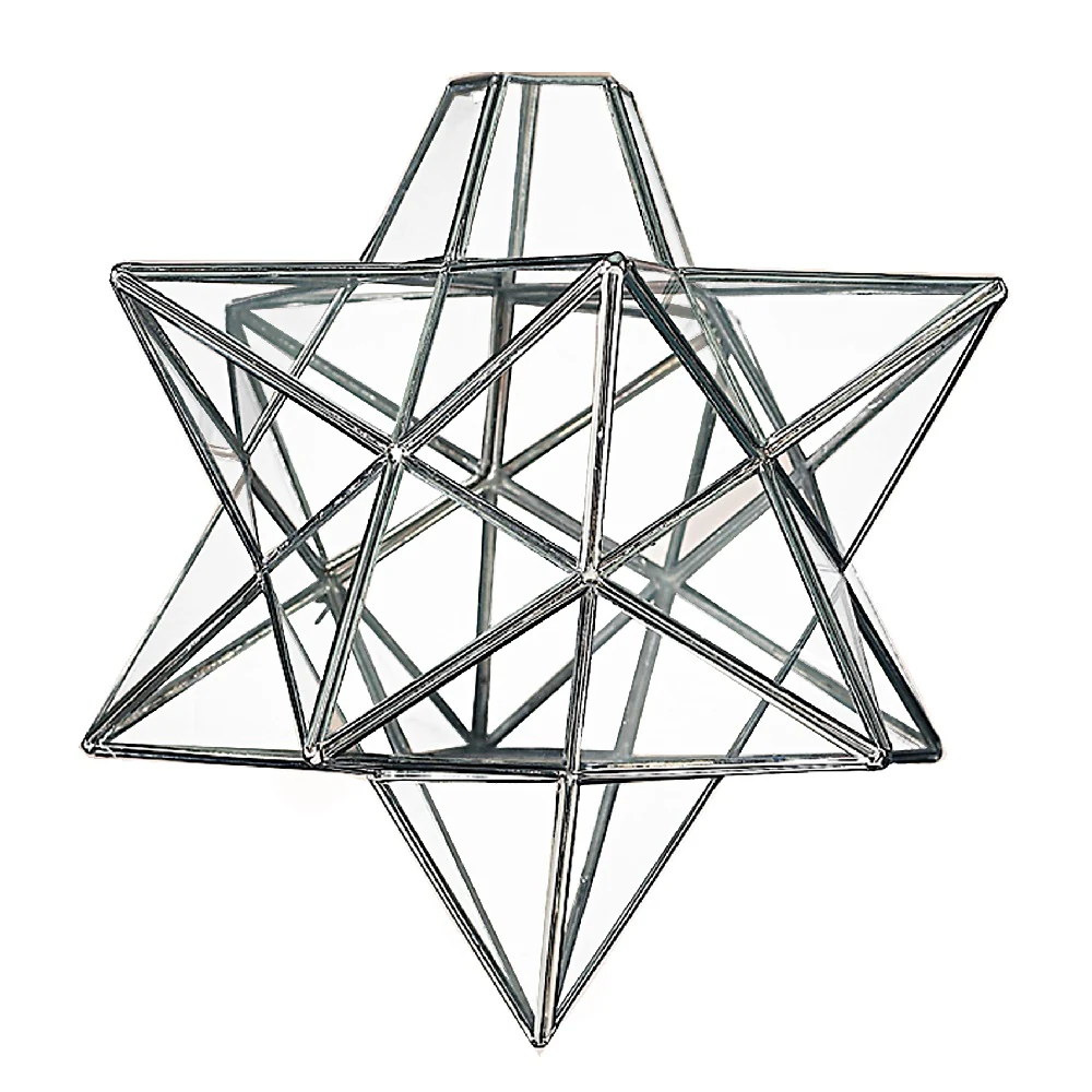 Polished Chrome & Glass Vintage Easy Fit Star Pendant Shade 20cm