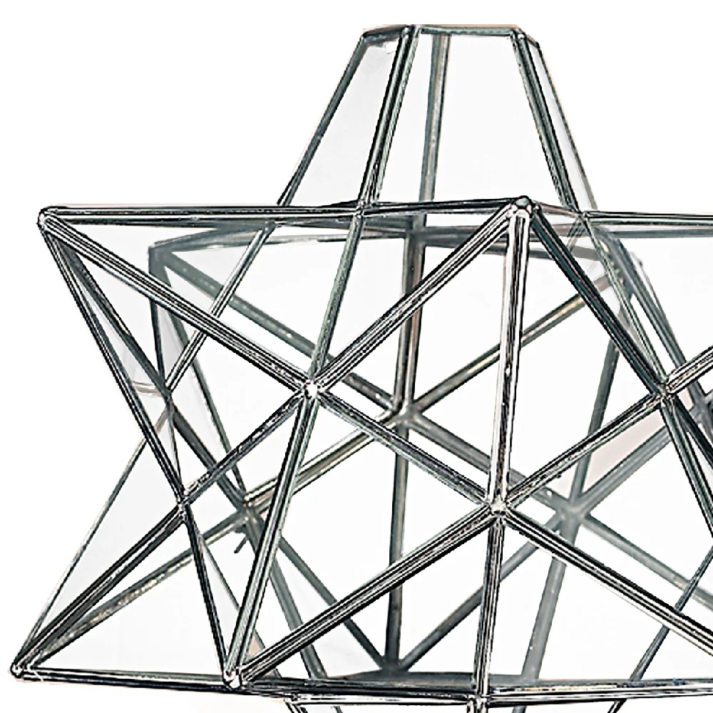 Polished Chrome & Glass Vintage Easy Fit Star Pendant Shade 20cm - Image 2