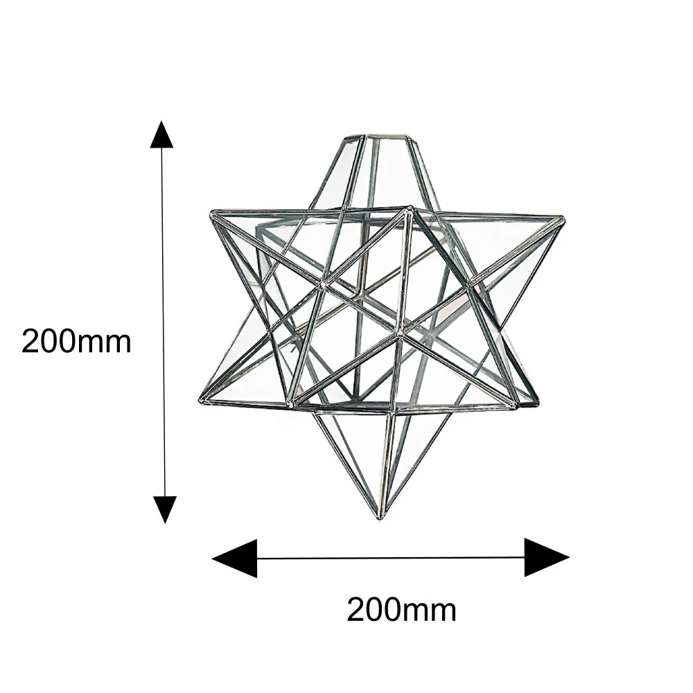 Polished Chrome & Glass Vintage Easy Fit Star Pendant Shade 20cm - Image 4