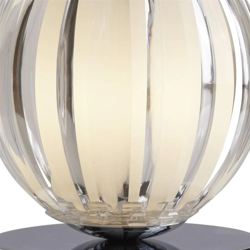Polished Chrome Modern Touch Table Lamp with Clear & Frosted Shade 14cm - Image 2