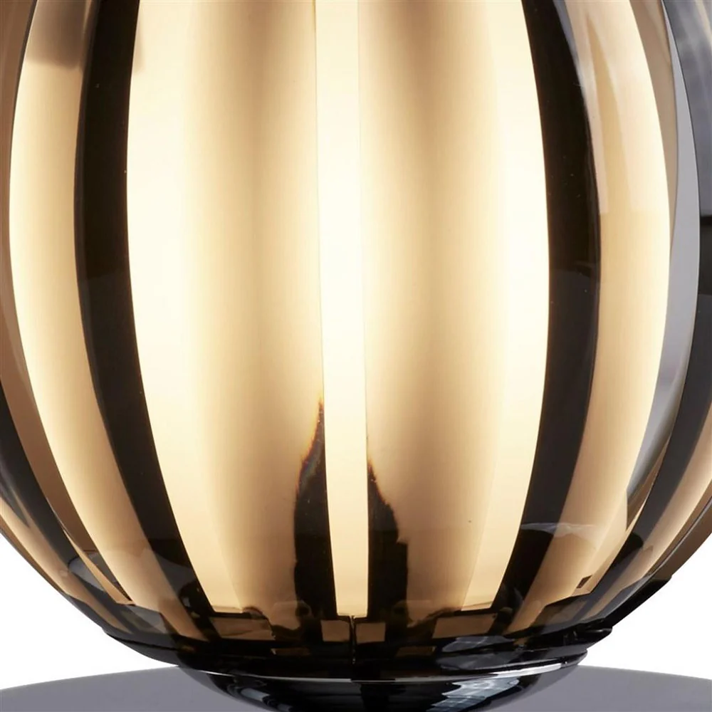 Polished Chrome Modern Touch Table Lamp with Smoked & Frosted Shade 14cm - Image 5