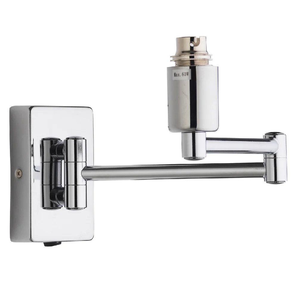 Polished Chrome Vintage Switched Double Swing Arm Wall Light Bracket