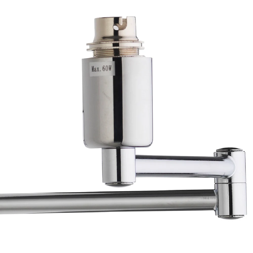 Polished Chrome Vintage Switched Double Swing Arm Wall Light Bracket - Image 3