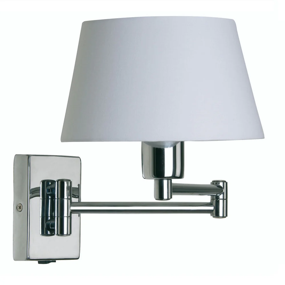 Polished Chrome Vintage Switched Double Swing Arm Wall Light Bracket - Image 4