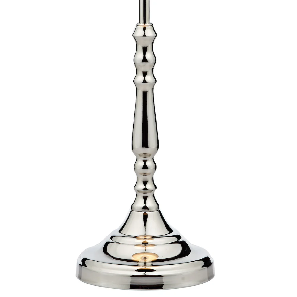 Polished Nickel Vintage Candlestick Table Lamp with Ivory Shade 55cm - Image 3
