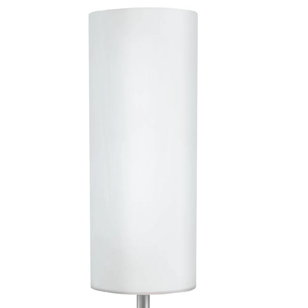 Satin Nickel & White Opal Frosted Glass Vintage Cylinder Table Lamp 46cm - Image 2