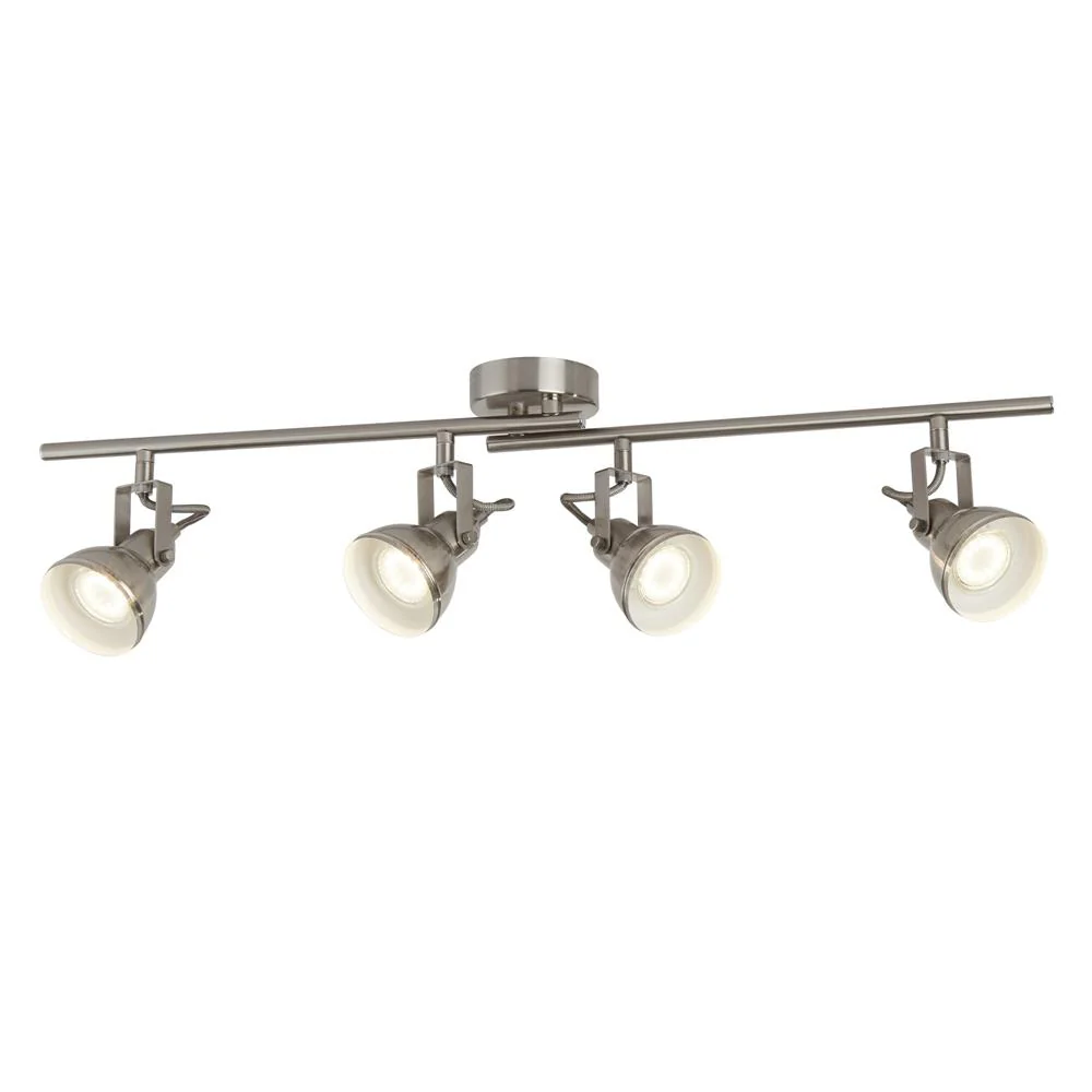 Satin Silver Industrial 4 Lamp Adjustable Split Bar Spot Light 805mm