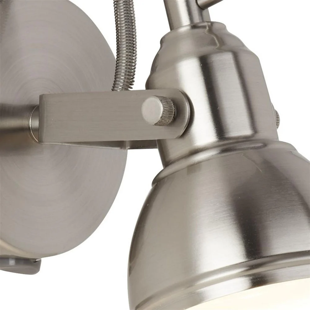 Satin Silver Single Lamp Adjustable Vintage Spot Light 130mm - Image 2