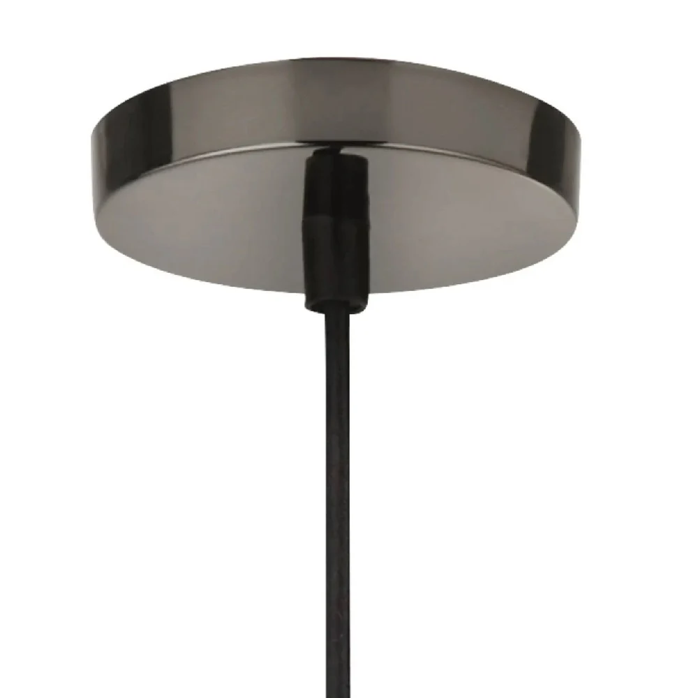 Satin Silver Vintage Fabric Round Cable Flex Suspension Ceiling Rose Pendant - Image 2