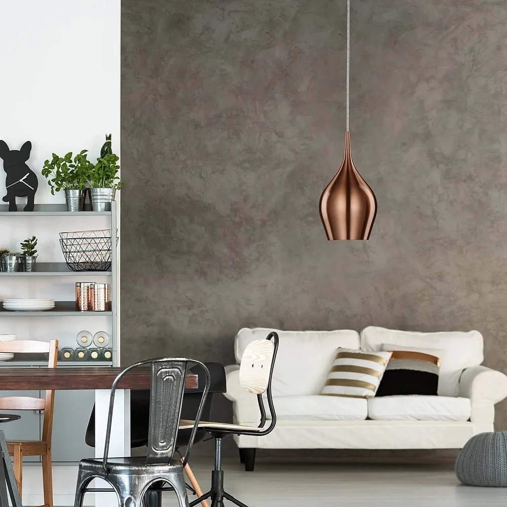 Vibrant Copper Vintage Single Lamp Bell Pendant Light 120mm - Image 3