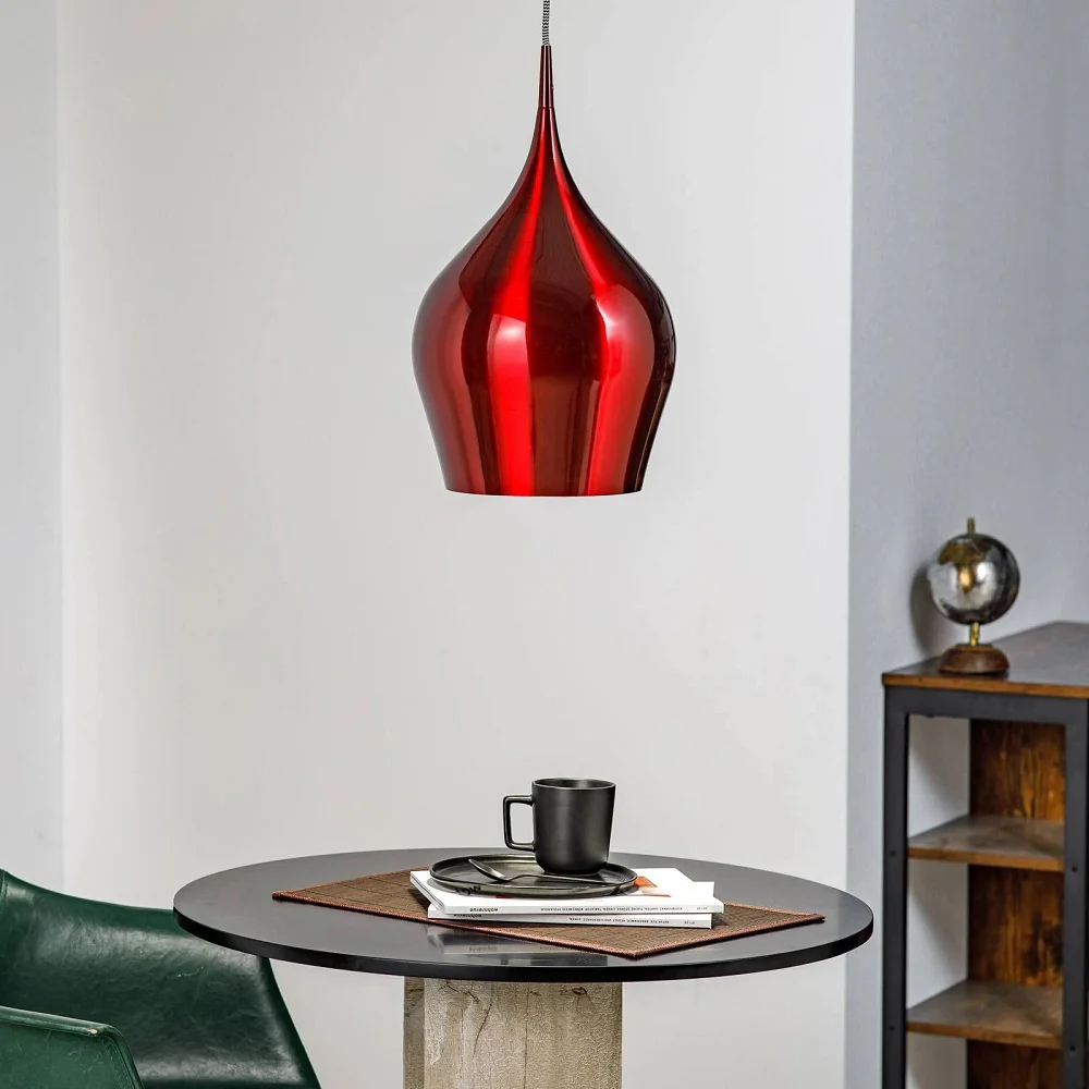 Vibrant Red Vintage Single Lamp Bell Pendant Light 120mm - Image 3