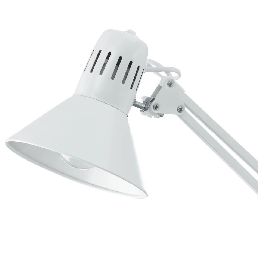 White Adjustable Clamp on Desk Table Task Lamp 73cm - Image 2