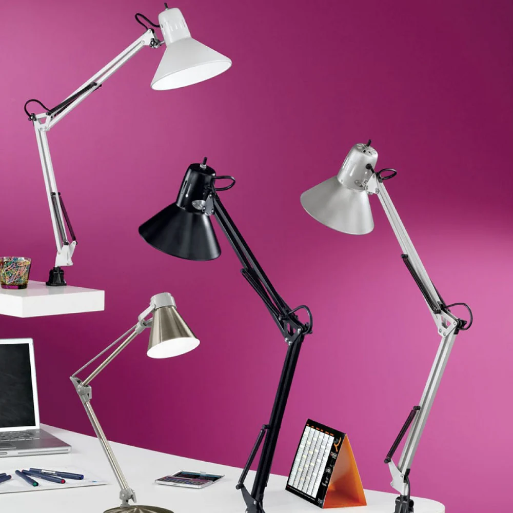 White Adjustable Clamp on Desk Table Task Lamp 73cm - Image 4