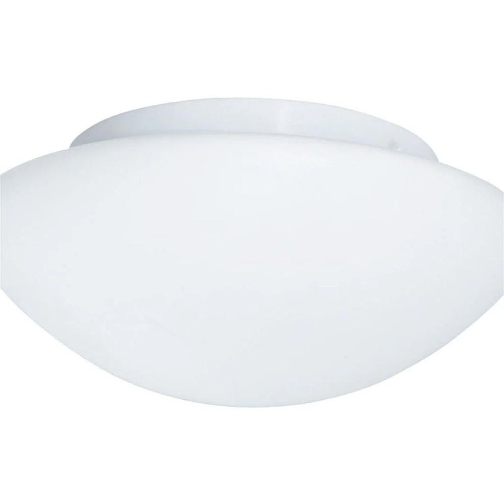 White Bathroom Modern Round Flush Light with Opal Glass Shade 280mm - Image 2