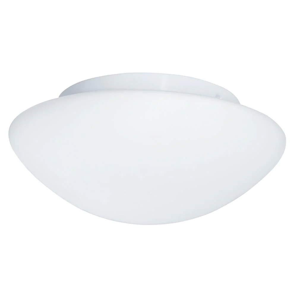 White Bathroom Modern Round Flush Light with Opal Glass Shade 280mm - Image 4