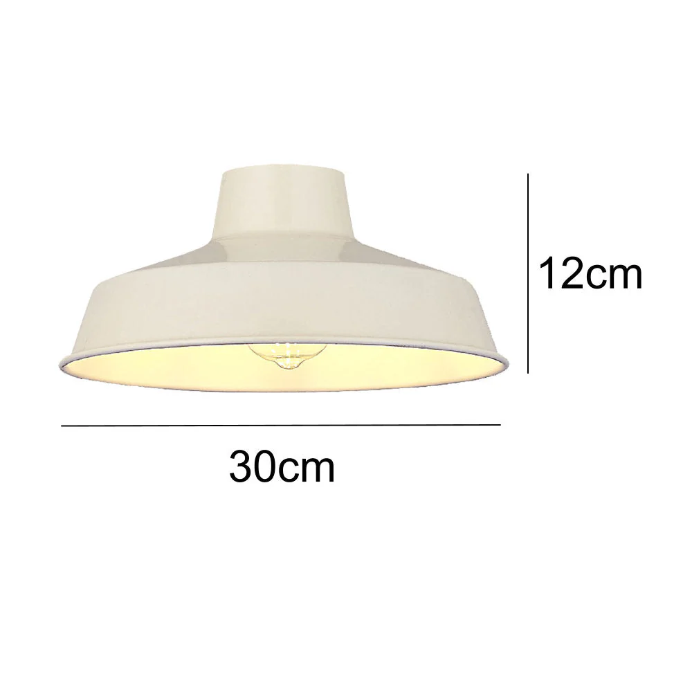 White Metal Coolie Vintage Retro Easy Fit Pendant Shade 30cm - Image 3