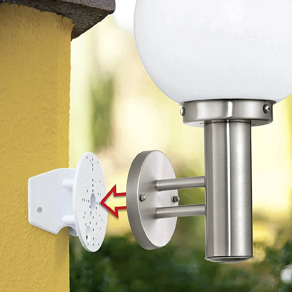 White Steel Corner Mounting Universal Bracket for Outdoor Lighting - Image 2